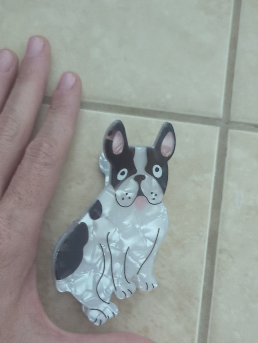 Dog-Shaped Decorative Pet Accessory in Black and White